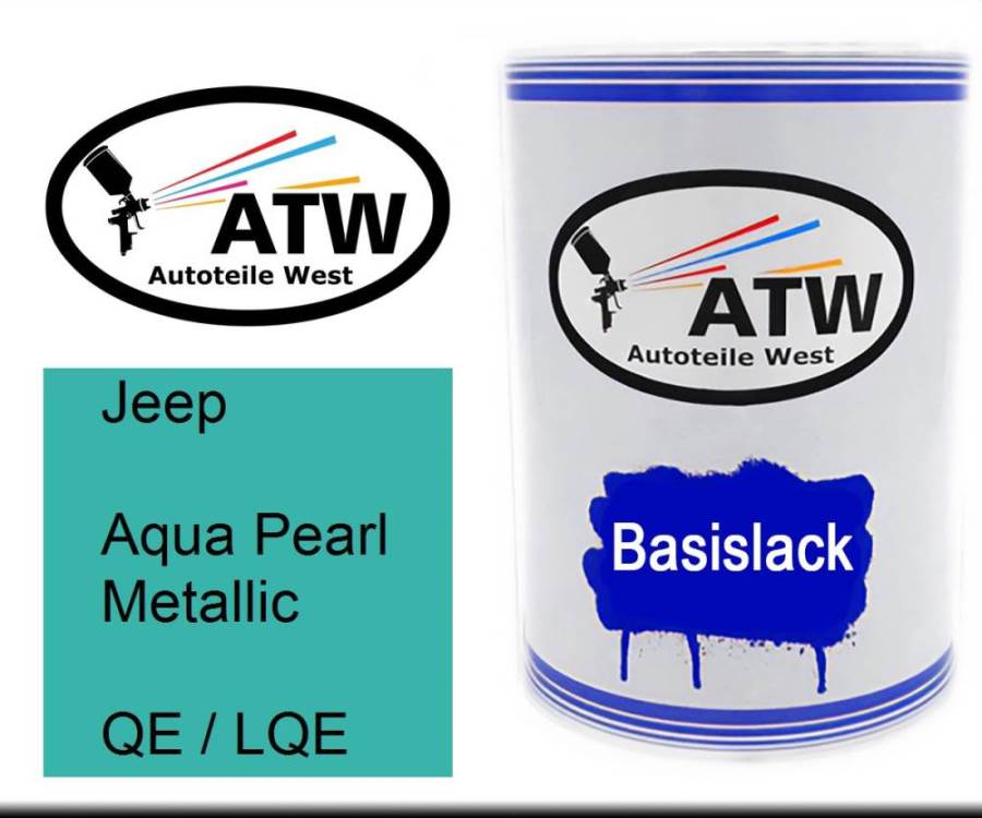 Jeep, Aqua Pearl Metallic, QE / LQE: 500ml Lackdose, von ATW Autoteile West.